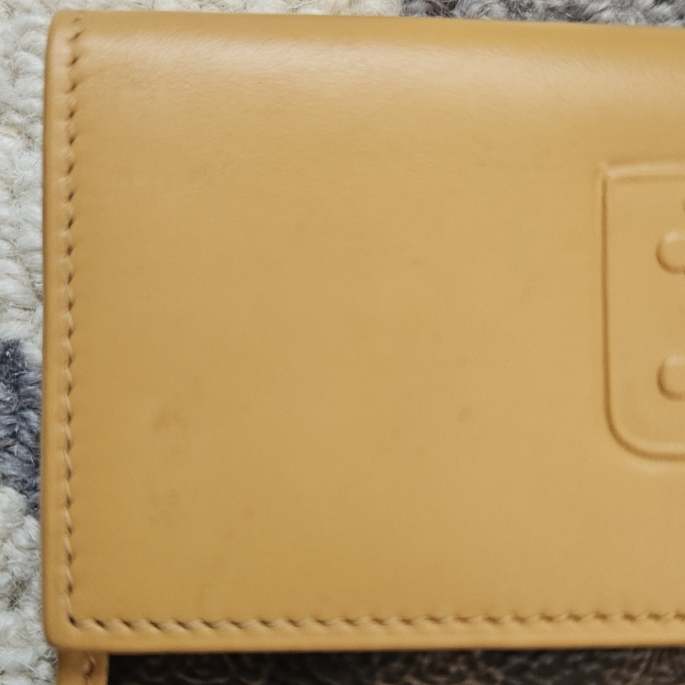 EUC CELINE Paris Vintage Triomphe Monogram & Tan Leather 2 sided Wallet - Picture 13 of 14